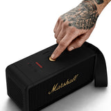Marshall Middleton Altavoz Bluetooth inalámbrico portátil, más de 20 horas de tiempo de reproducción portátil, IP67 a prueba de agua, Negro y Latón