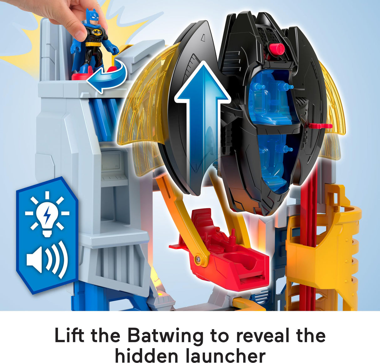 Fisher-Price Imaginext DC Super Friends Cuartel definitivo Set de Juego con Figuras Batman y Superman y Accesorios, Juguete +3 años (Mattel HNW08)