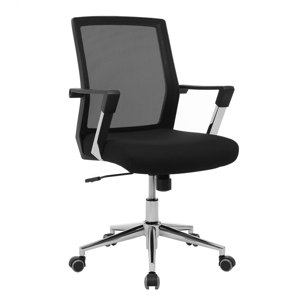 SONGMICS Silla giratoria de oficina, Silla de escritorio de malla Altura ajustable, Negro OBN83B