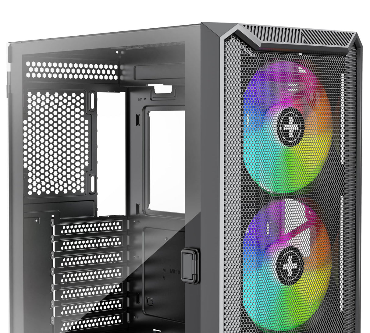 Xilence X613 X613 Xlent Blade II - Carcasa para PC para Videojuegos (3 Ventiladores ARGB de 120 mm, Carcasa ATX Midi Torre, Panel Frontal de Malla para un Buen Flujo de Aire y PWM/ARGB Control, Panel