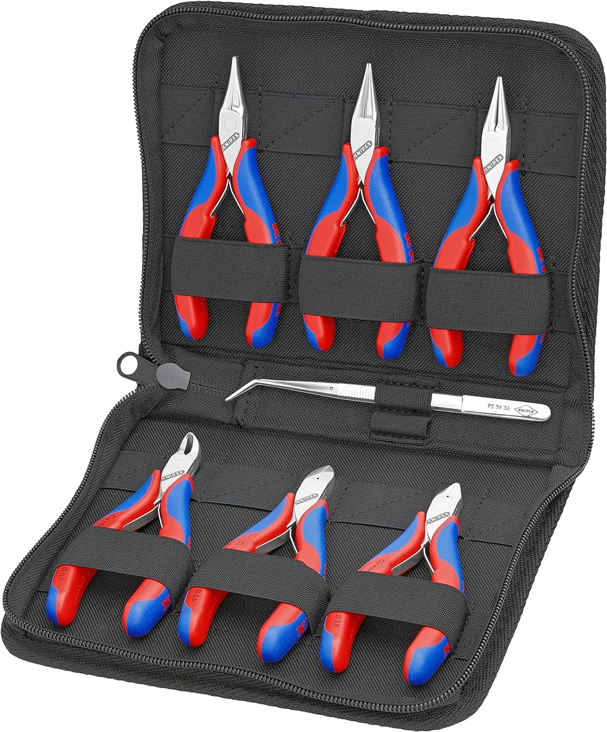 Knipex Estuche con alicates de electrónica con herramientas para trabajos en componentes electrónicos 00 20 16