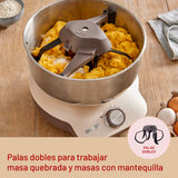 Imetec CakeLover, Batidora planetaria para dulces, Cremas y masas saladas, equipada, Compacta, 1500 W, Recipiente de acero inoxidable, 5 Litros, 6 Velocidades, Recetario, Color Negro/Beige