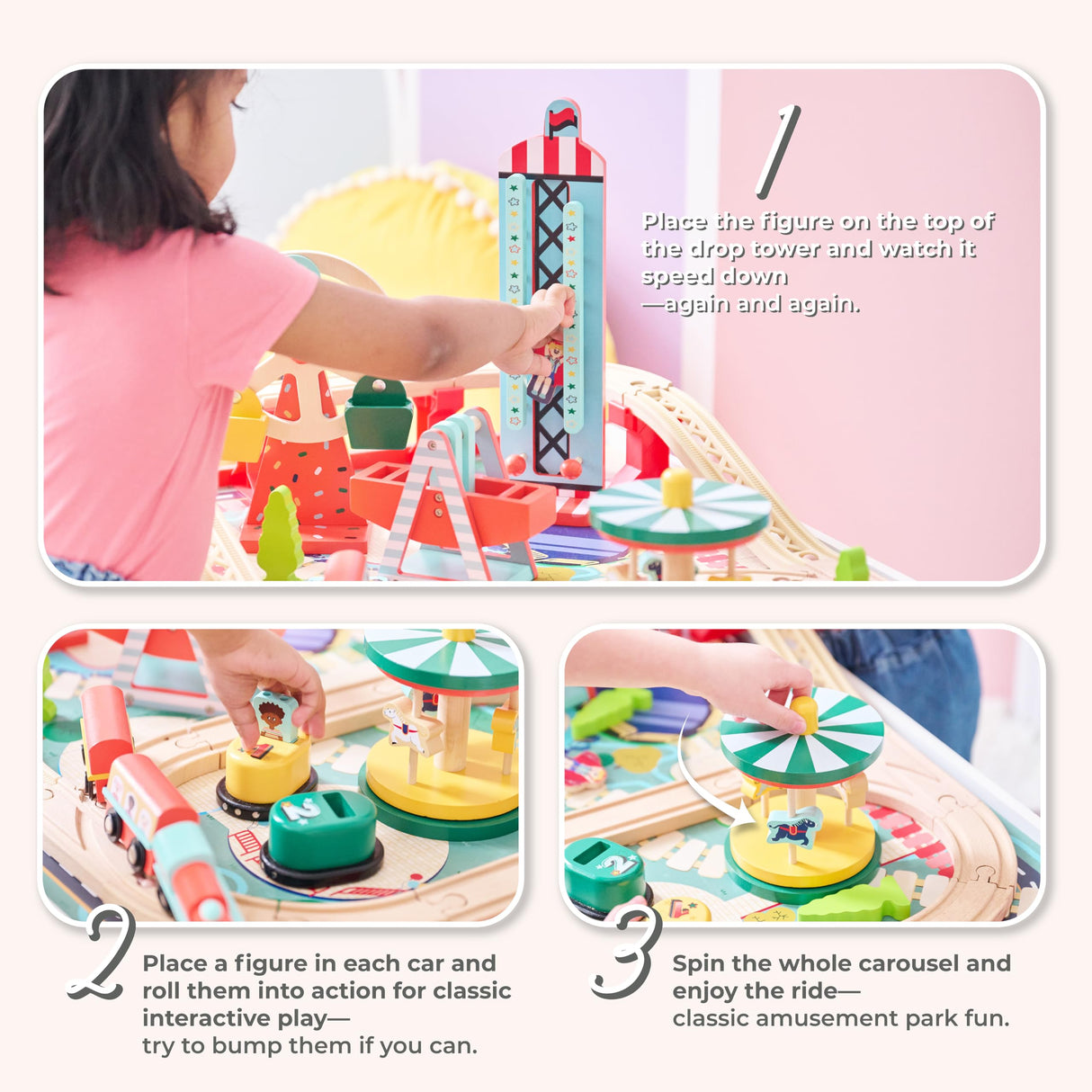 Teamson Kids Mesa de Juego en Madera con 6 Mini Juegos, Caja de Almacenamiento incluida y Espacio para Juego Creativo sin Pantallas