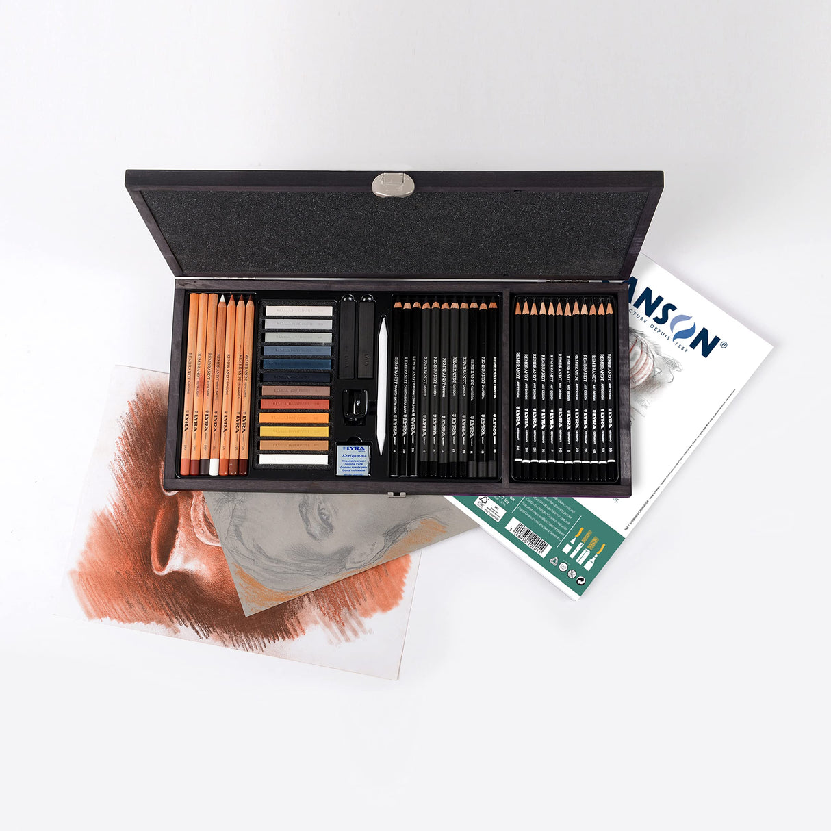 LYRA Rembrandt, Set de Esbozo para Bellas Artes, Caja de Madera, colores surtidos, 47 unidades