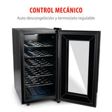 alpina Vinoteca - 230V - 18 Botellas/50L - Vinoteca - Temperatura regulable 11°C a 22°C - Puerta de Cristal e Iluminación Interior - Poco o Ningún Ruido - Negro