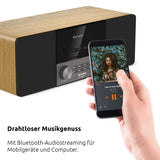 TechniSat DIGITRADIO 3 - Sistema Compacto de Radio Estéreo Dab (Dab+, FM, Reproductor de CD, Bluetooth, USB, Conexión para Auriculares, Entrada AUX, Radio Reloj Despertador, Pantalla OLED) Roble