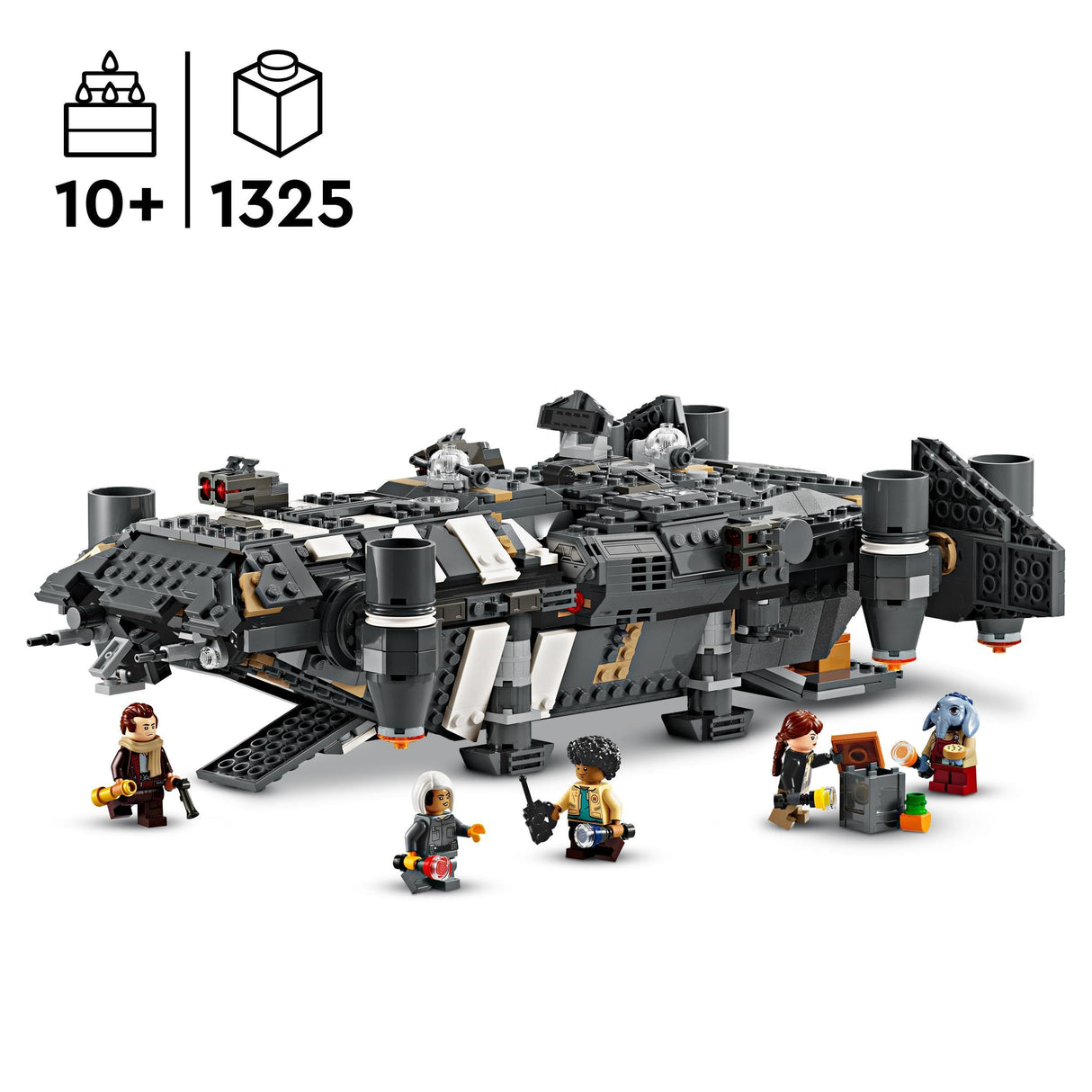 LEGO Star Wars: Skeleton Crew The Onyx Cinder Juguete de Construcción Infantil con Nave Estelar de Colección, 5 Minifiguras de Personajes, Regalo para Niños, Niñas y Fans de 10 Años o Más 75374