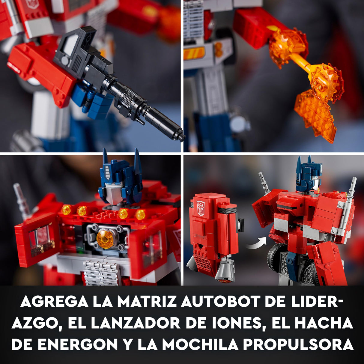 LEGO Icons Optimus Prime, Maqueta para Construir para Adultos, Modelo 2-en-1 Transformers, Robot y Camión, Idea de Regalo para Hombres y Mujeres 10302