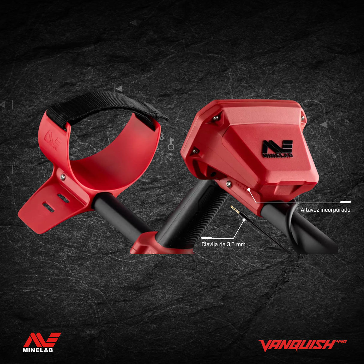Detector de Metales Minelab Vanquish 440 Multi-Frequency Pinpointing para Adultos con Bobina V10 10 Pulgadas x 7 Pulgadas Doble-D Impermeable