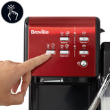 Breville Prima Latte II Espresso | Cafetera para latte y capuchino | Bomba profesional de 15 bares y espumador | Rojo [VCF109X]
