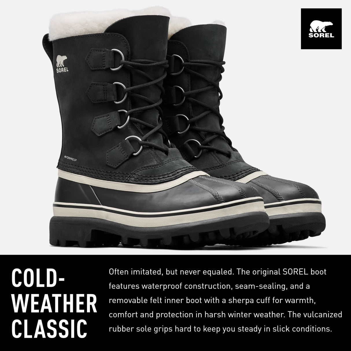 Sorel Caribou WP, Botas para nieve impermeables, Mujer, Black Stone, 38.5 EU