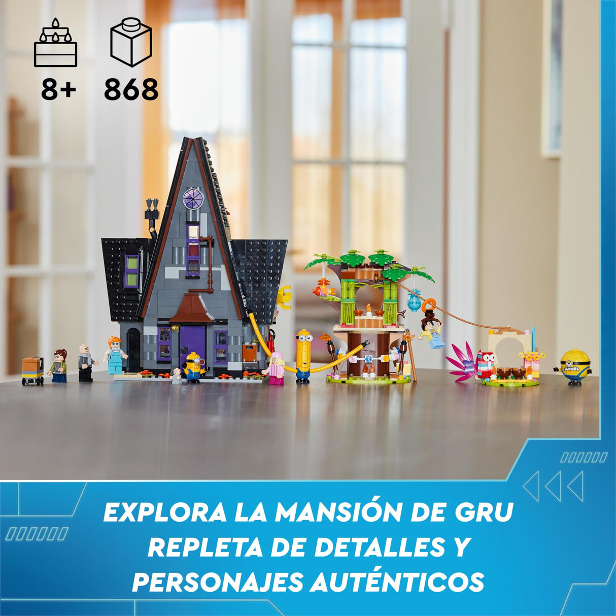 LEGO GRU 4: Mi Villano Favorito Minions y Mansión Familiar de GRU, Casa de Juguete para Construir con Figuras de Personajes de la Película, Regalo para Niños y Niñas de 8 Años o Más 75583