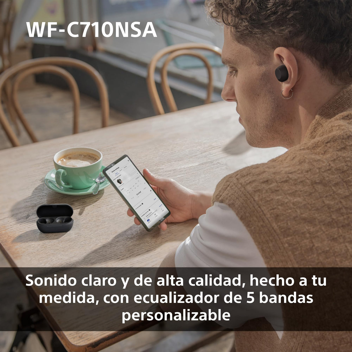 Sony WF-C710NSA Auriculares inalámbricos In-Ear con Noise Cancelling, Ligeros, Controles táctiles, Conexión Multipunto, IPX4, hasta 40 h de batería, Carga rápida, iOS y Android - Negro