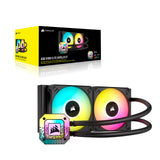 Corsair iCUE H100i RGB ELITE Refrigeración líquida de CPU (16 LED RGB dinámicos, Ventiladores AF ELITE Series FDB de 120 mm, Radiador de 240 mm, Zócalos LGA 1700, 1200, 115X, 2066 y AM4) Negro