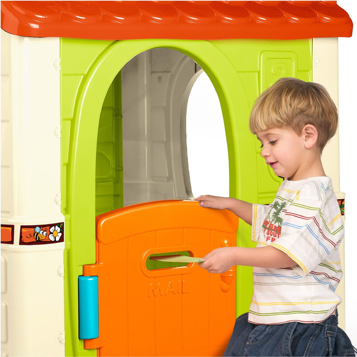 FEBER - Fantasy House Casita Infantil de Juegos, con Puerta Abatible, para Jugar al Aire Libre o en Casa, Resistente y de Fácil Montaje, para Niños de 2 a 6 Años, Famosa (FEH17000), Versión Actual
