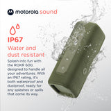 Motorola Sound - Altavoz Inalámbrico Bluetooth ROKR 600 - Potente Sonido de 30W, Resistente al Agua y Polvo, Función Broadcast para Conectar 20+ Altavoces, 6 Horas de Reproducción, Verde