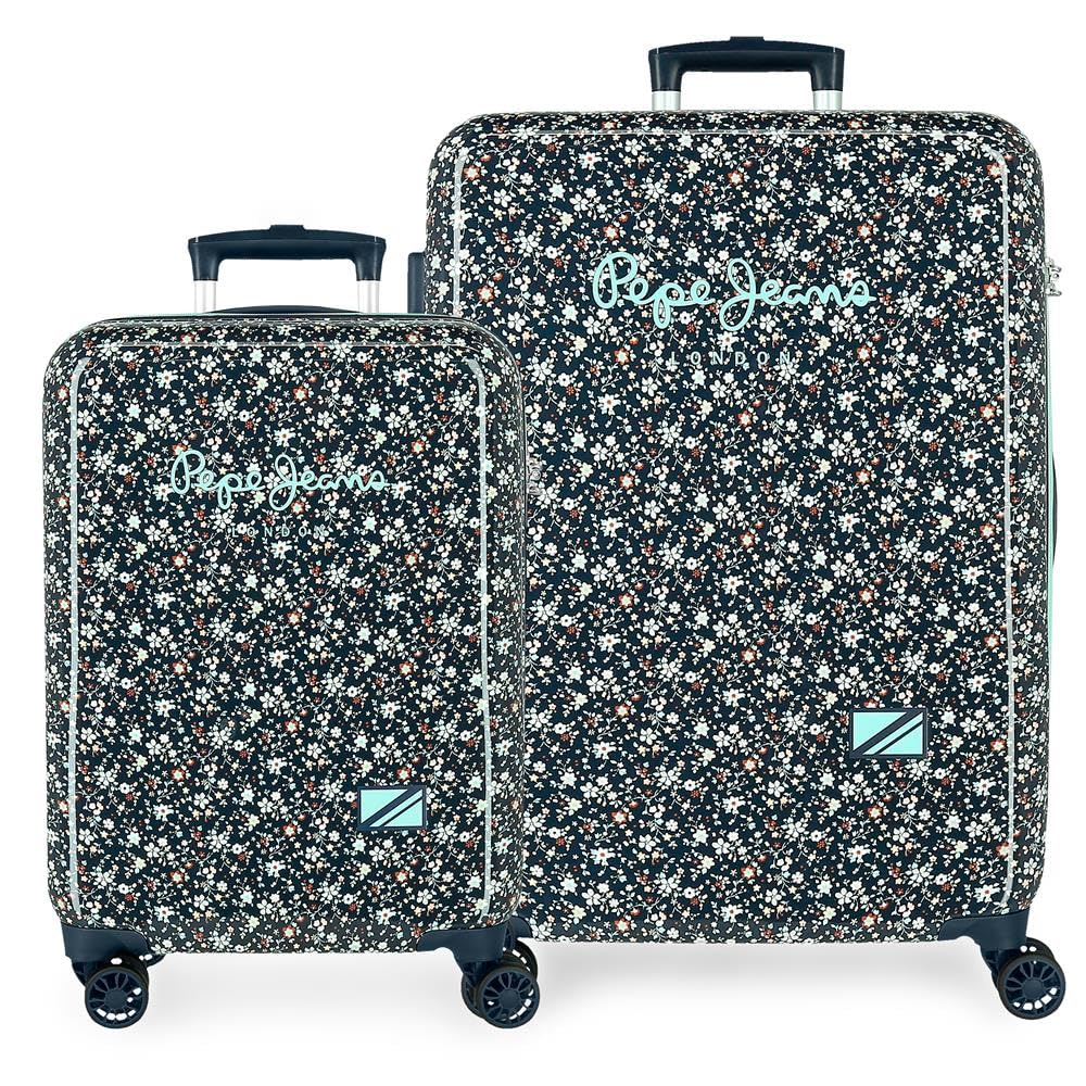 Pepe Jeans Alenka Juego de Maletas Azul 55/68 cms Rígida ABS Cierre TSA 104L 6,64 kgs 4 Ruedas Dobles Equipaje Mano by Joumma Bags