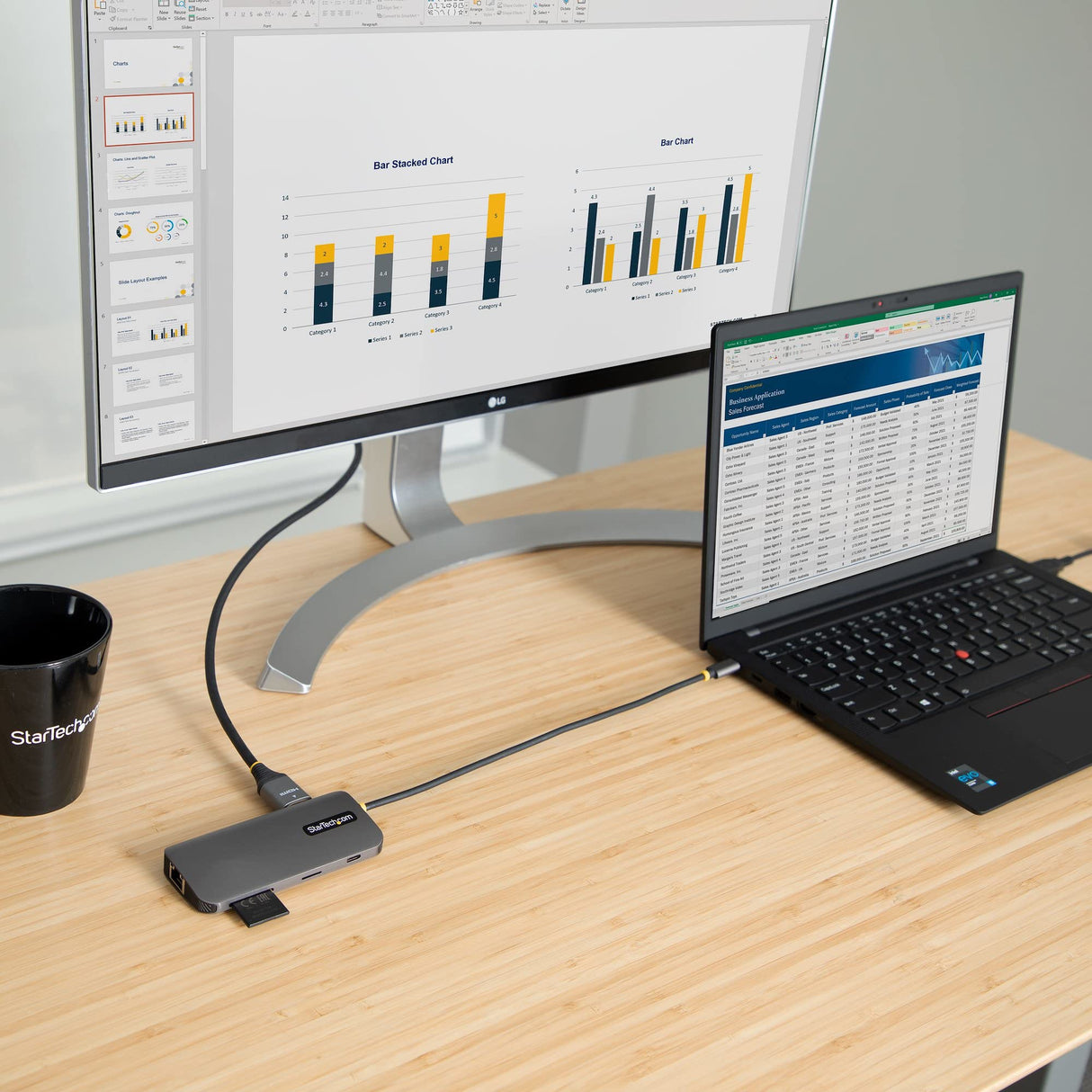 StarTech.com Adaptador Multipuertos USB C de Vídeo 4K a 60Hz, con Hub de 3 Puertos USB-A de 5Gbps, Entrega de Alimentación USB de 100W, Red Ethernet, SD/microSD, Cable de 30cm (115B-USBC-MULTIPORT)