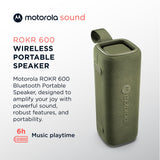 Motorola Sound - Altavoz Inalámbrico Bluetooth ROKR 600 - Potente Sonido de 30W, Resistente al Agua y Polvo, Función Broadcast para Conectar 20+ Altavoces, 6 Horas de Reproducción, Verde