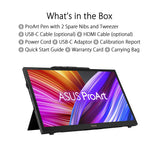 ASUS ProArt PA169CDV Pen Display Monitor, 15,6', IPS, 4K UHD, WACOM EMR, 100% sRGB, Verificado por Calman, Validado por Pantone, USB-C, 10 Puntos táctiles, Dial, Panel de Control
