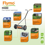 Flymo Cortacésped de Cilindro impulsado por Empuje H400