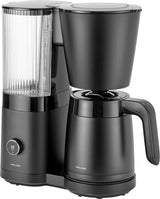 ZWILLING ENFINIGY Cafetera de filtro con jarra térmica de 1,25l, Cafetera con calentador, para 10 tazas, Función blooming, Acero inoxidable, Negro