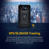 Transcend 128GB 1440P QHD Police Body Camera STARVIS 2 Sensor IP68 Weatherproof Body Worn Camera con estabilización de Imagen electrónica, visión Nocturna GPS TS128GDPB40A