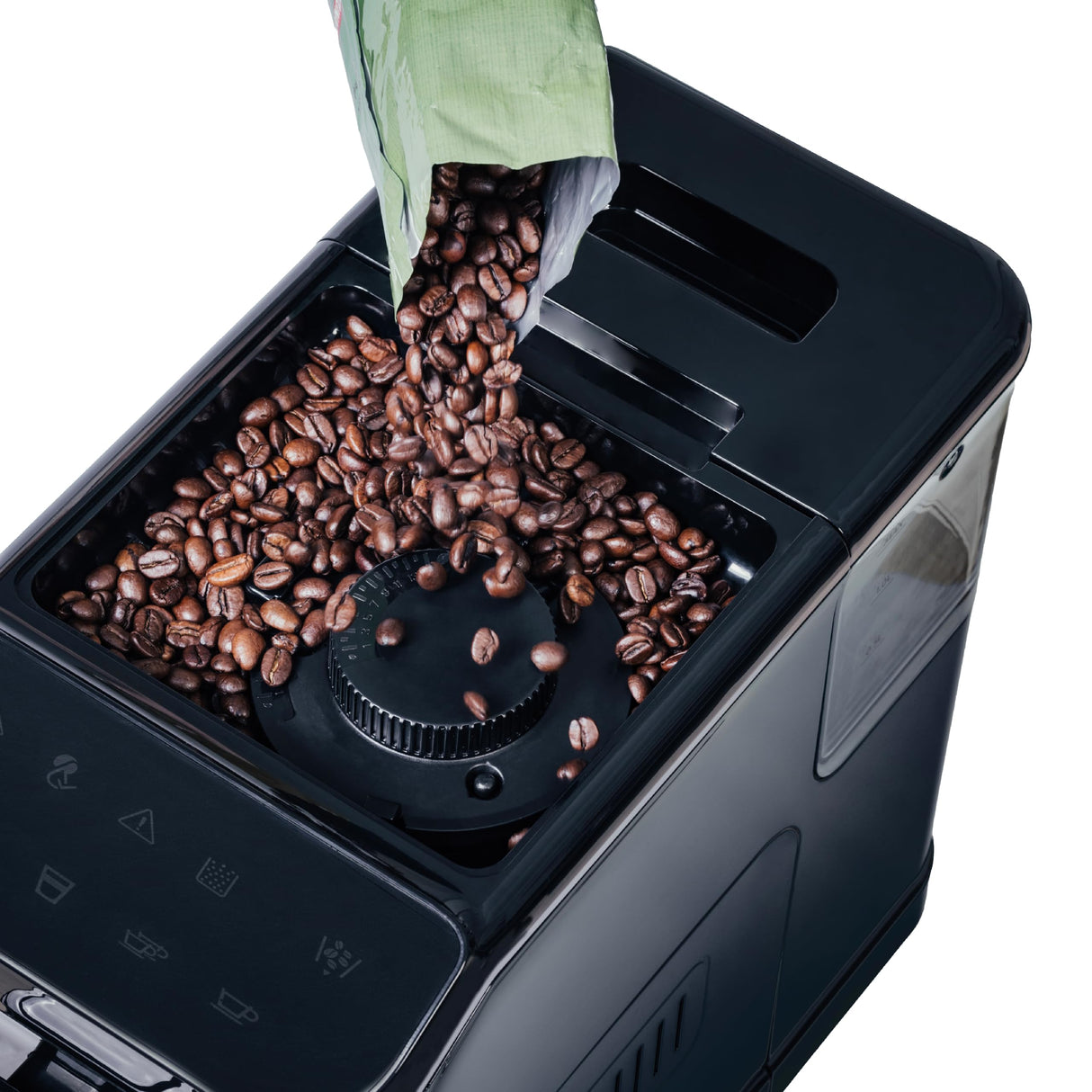 LACOR - 69435 - Cafetera Automática Sabore, Café Recién Molido, Sistema AutoClean, 15 Niveles de Molienda, Vaporizador Incluido