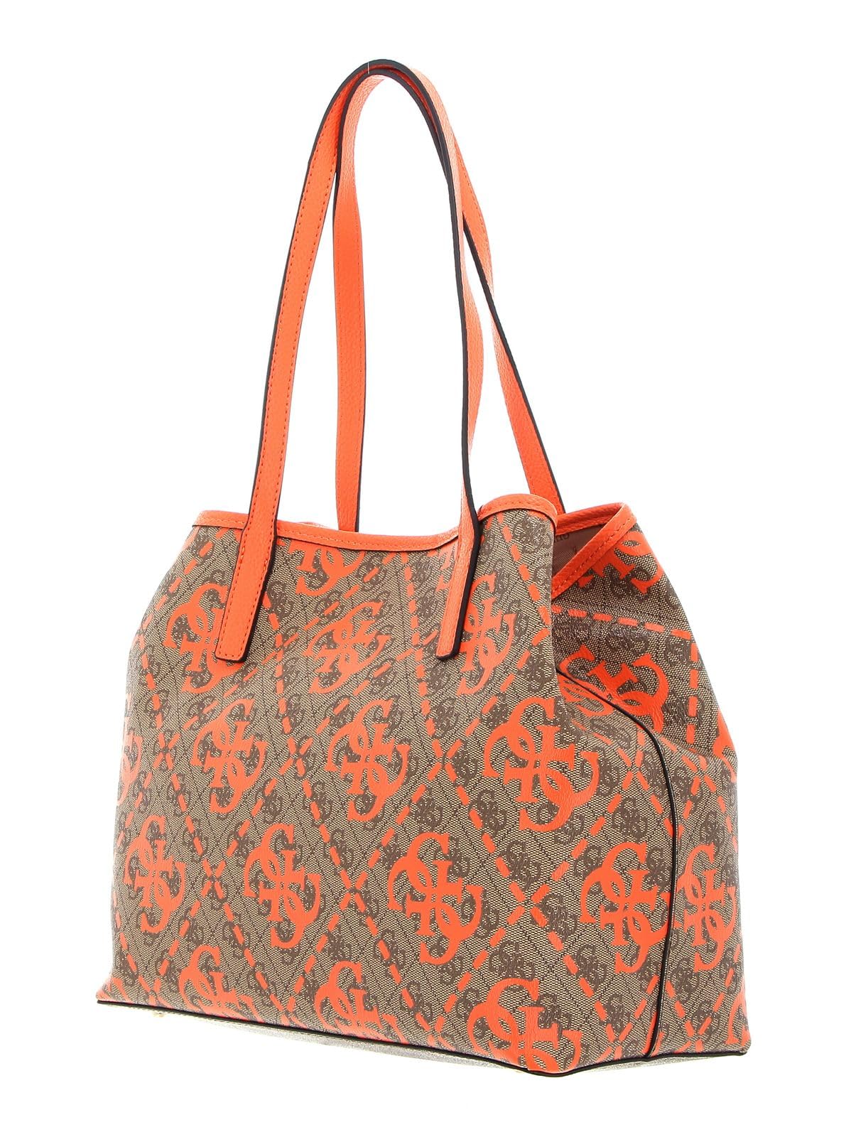 GUESS Vikky Large Tote, Bag Women, Logotipo de café con Leche/Naranja, One Size