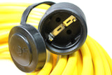 as - Schwabe alargador de Cable de 25 m K35 AT-N07V3V3-F 3G2,5 - Cable de extensión 230 V/16 A - con Tapa de protección - Resistente al Polvo y a Las Salpicaduras IP44 - Color Amarillo, 60351