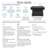 Impresora Plotter de Gran Formato HP DesignJet T630, de 24 pulgadas, hasta A1, Impresión Móvil, Wi-Fi, Gigabit Ethernet, USB 2.0 de alta velocidad, Garantía de 1 año (5HB09A)