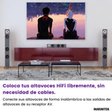 Transmisor de Audio Marmitek para Altavoces - Marmitek Speaker Anywhere 750 - Audio inalámbrico - Conexión de Dos Altavoces HiFi - 1 transmisor / 2 receptores (50 W RMS)