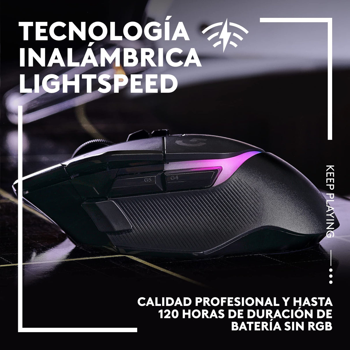 Logitech G G502 X PLUS LIGHTSPEED Ratón inalámbrico RGB para Gaming - Ratón óptico con interruptores híbridos LIGHTFORCE, LIGHTSYNC RGB, sensor HERO 25K, compatible con PC - macOS/Windows - Negro