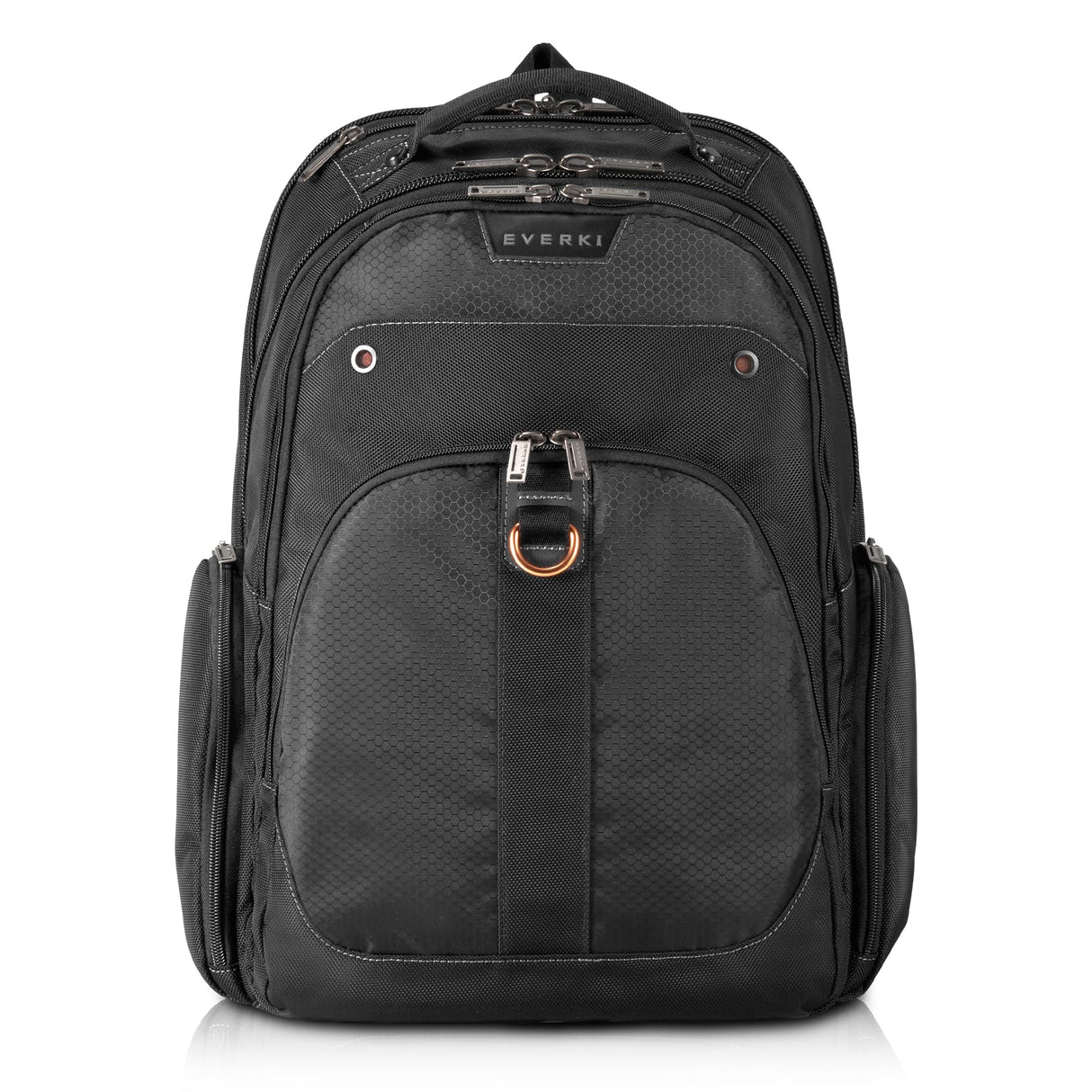 Everki Atlas - Mochila para portátil con Compartimento Ajustable para portátil de 13 a 17,3 Pulgadas (33-43,9 cm), Trolley Flap, Concepto Plano Bien pensado y Otras Funciones, Negro, EKP121-1