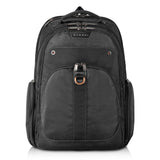 Everki Atlas - Mochila para portátil con Compartimento Ajustable para portátil de 13 a 17,3 Pulgadas (33-43,9 cm), Trolley Flap, Concepto Plano Bien pensado y Otras Funciones, Negro, EKP121-1