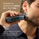 Philips i9000, Afeitadora Eléctrica Hombre, Máquina de Afeitar Barba en Seco y Mojado, Tecnología SkinIQ, Base de Carga, Recargable, Estuche de Viaje, Centro de limpieza, X9001/30