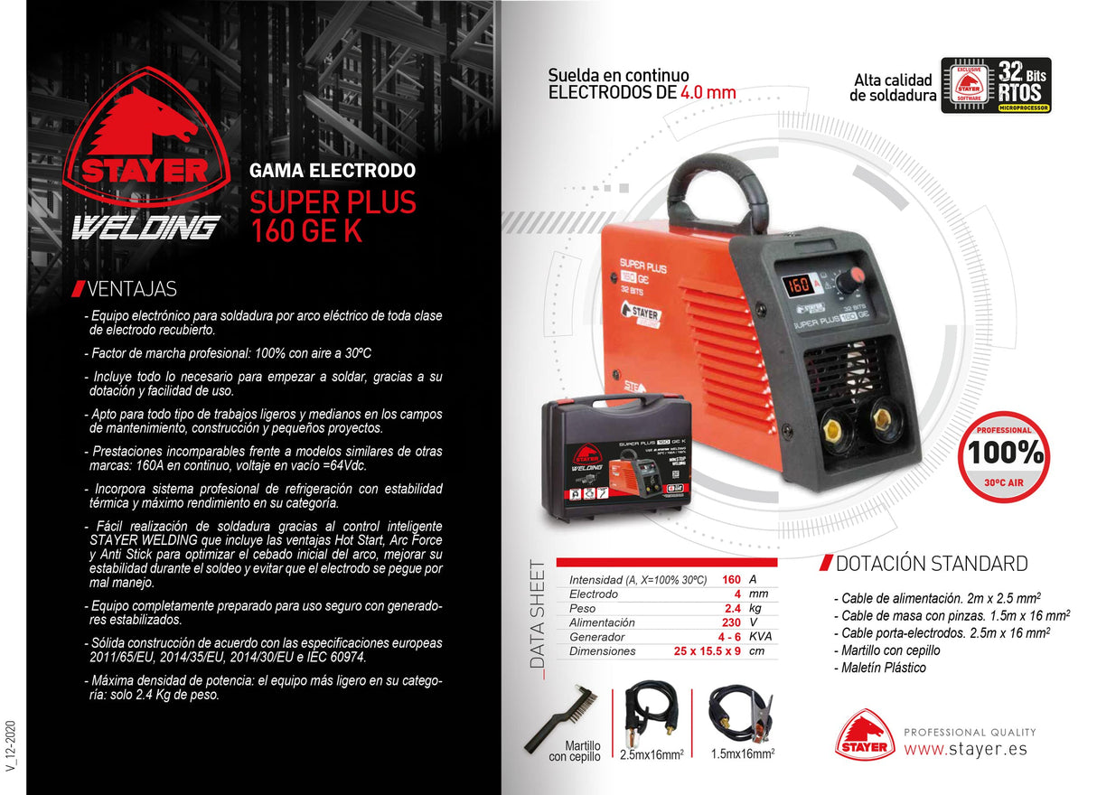 Equipo soldadura MMA para electrodo recubierto (160 A)