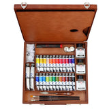 Van Gogh CAJA DE MADERA PINTURAS AL ÓLEO 24 TUBOS DE 20 ML + 2 TUBOS DE 60 ML + AUXILIARES + ACCESORIOS