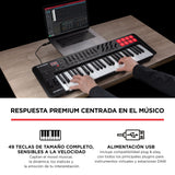 M-Audio Oxygen 49 (MKV) - teclado controlador MIDI USB con 49 teclas, beat pads, Smart Chord, modos de escala, arpegiador y pack de sonidos de Native Instruments (integración de NKS)