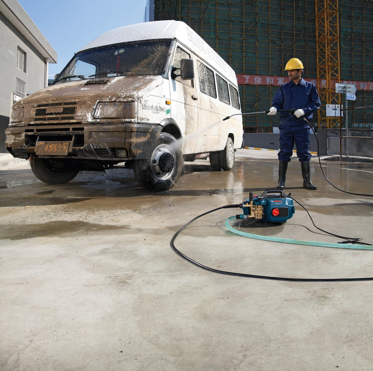Bosch Professional GHP 5-13 C - Hidrolimpiadora de alta presión, Negro, Plata, Verde, Cable eléctrico (140 bares, 520 l/h, 1 lanza)