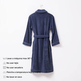 Albornoz L-XL 100%Algodón 360GSM Azul con ribetes grises Scalpers Home