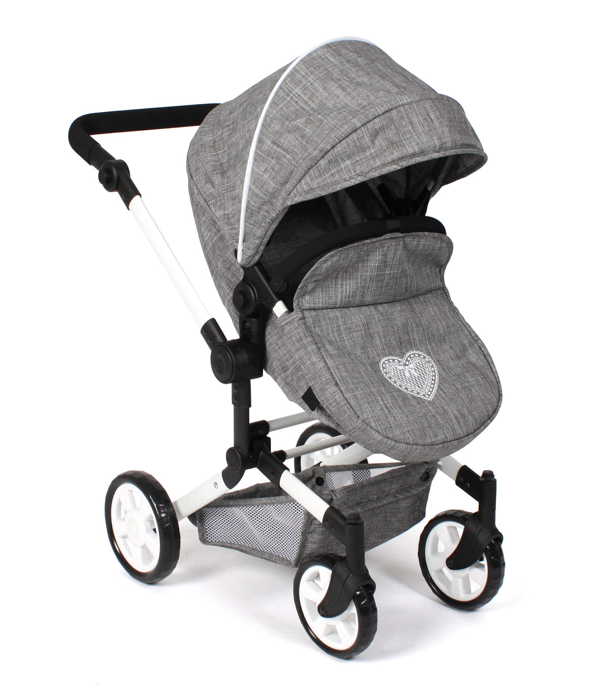 Bayer Chic 2000 - Cochecito para muñecas Linus, 3 en 1 para niños de 4 a 8 años, Juego de Cochecito para muñecas, Vaqueros Grises