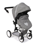 Bayer Chic 2000 - Cochecito para muñecas Linus, 3 en 1 para niños de 4 a 8 años, Juego de Cochecito para muñecas, Vaqueros Grises