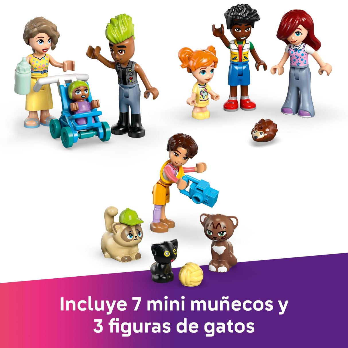 LEGO Friends Apartamentos y Tiendas de Heartlake City, Tienda de Juguete, Casa y Estudio de Cerámica, Regalo para Niñas de 12 Años o Más y Adolescentes, 3 Figuras de Gatos y 9 Mini Muñecos 42670