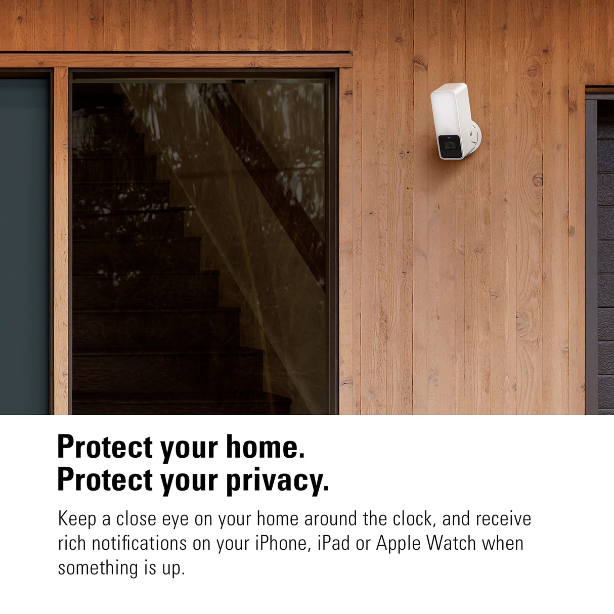 Eve Outdoor Cam (White Edition) – Cámara Segura con Foco, Máxima Seguridad y Privacidad (HomeKit Secure Video), Visión Nocturna, Wi-Fi, Sensor de Movimiento, Comunicación Bidireccional