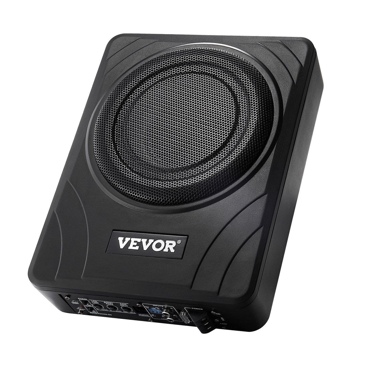 VEVOR Subwoofer para Debajo del Asiento para Automóvil 203 mm 300 W Altavoz Compacto para Coche Amplificador Incorporado Entrada Bajo Controlador de Volumen Control Remoto con Cable