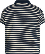 Tommy Hilfiger Polo de manga corta Mujer Lyocell Relaxed Fit, Multicolor (Dark Night Navy/Calico Stp), 52
