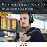 JVC Auriculares Inalámbricos Bluetooth | 50 Horas de Batería | Bluetooth 5.3 | Auriculares Cancelación de Ruido con Micrófono Integrado | 3 Modos de Sonido | Conexión Multipunto (Negro) - HA-Z76N