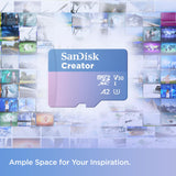 SanDisk Creator Tarjeta microSDXC UHS-I 1 TB con Adaptador (para Smartphone, Cámaras y Drones, 4K, 5.3K, A2, C10, V30, U3, Velocidades hasta 190 MB/s, 3 meses a Adobe Lightroom incluida)