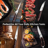 DDF iohEF Juego de Cuchillos de Cocina de 16 Piezas con Bloque, Juego de Cuchillos Cocina Profesional de Acero Inoxidable con Afilador, juego de cuchillos de chef Ultra Afilados con Mango Ergonómico